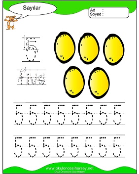 okul öncesi 1 sayısı çizgi çalışması